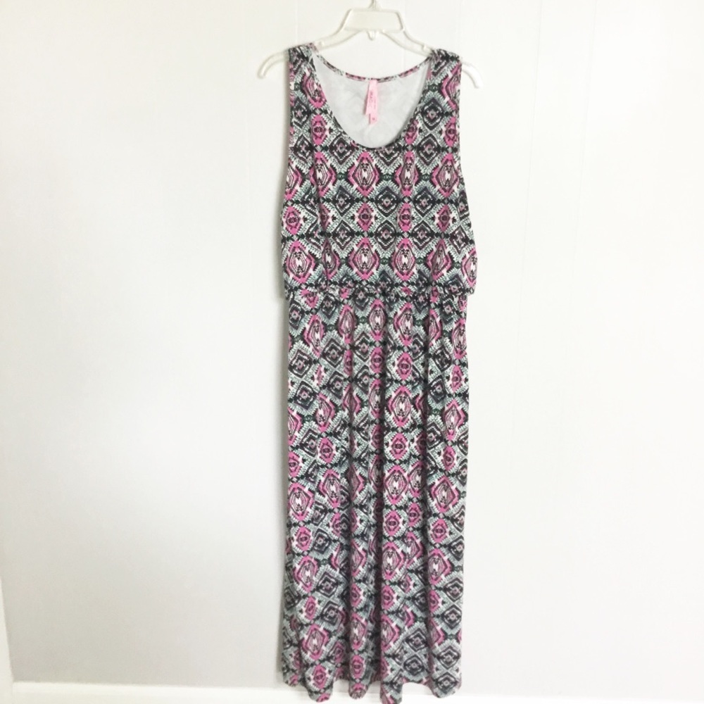 Magic Plus Size Maxi Dress 3X Black & Pink Summer
